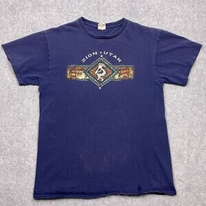 vintage zion utah kokopelli delta pro t-shirt blue small